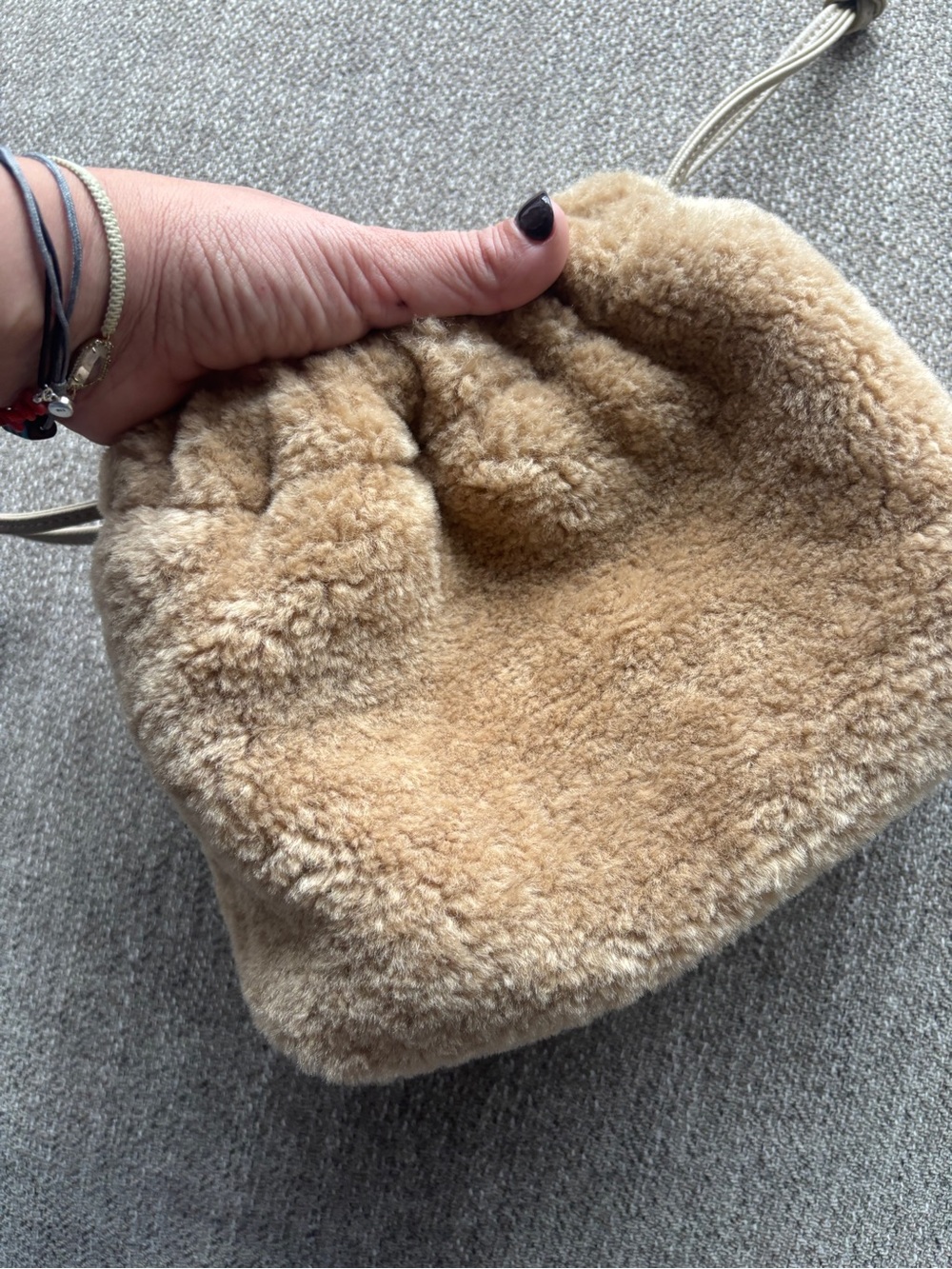 Universal Thread Tan Faux-Shearling Drawstring Mini Bag - Picture 6 of 11
